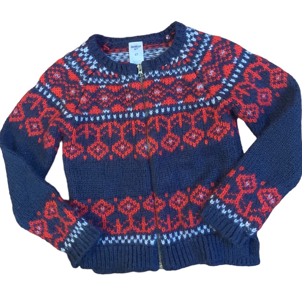 OshKosh Full Zip up Toddler Sweater size 4T
